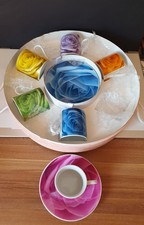 Set Espresso Mokka Tassen Kaffee Rosen Espressotassen Porzellan