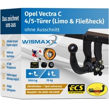 ANHÄNGERKUPPLUNG abnehmbar für Opel Vectra C 02-08 + 7-polig E-Satz ABE