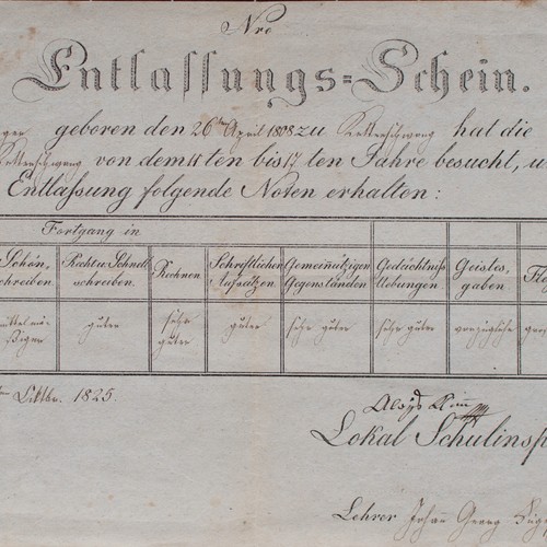 Entlaßschein abschluss - entlaßschein,
