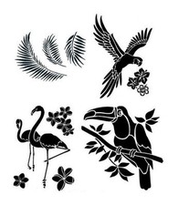 Schablone exotische vögel a3 - vögel,,