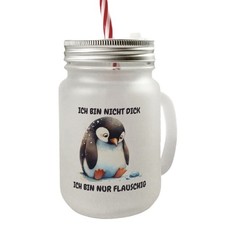 Flauschiger Pinguin Mason Jar