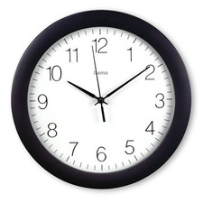 Hama Funkwanduhr Wanduhr Funkuhr DCF Wand Uhr 30cm Schwarz modern große Ziffern