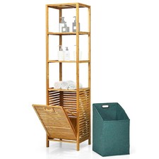 Bambus Regal mit Wäschekorb BW1 Badezimmer Hochschrank gebraucht