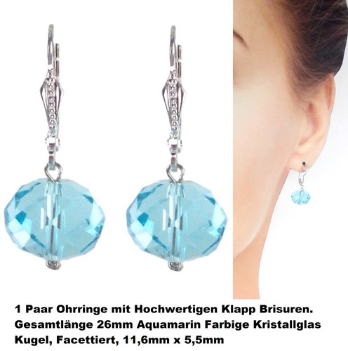 Aquamarin farbige ohrringe mit - aquamarin,
