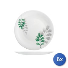 6x Botanischer Opalglasteller