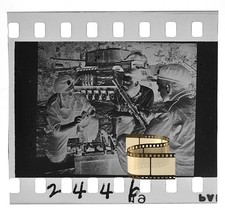 Negativ 4x3,5cm - Panzer Tank US Soldaten mit MG 1945 - WK2
