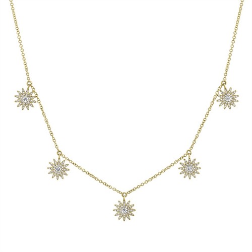 14k gelbgold diamant starburst - diamant,