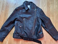 Lederjacke/Bikerjacke/ECHTLEDER  H&M Gr. S/Damen/dickes, schweres Leder/schwarz
