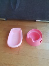 Badewanne Toilette für Puppen Puppenhaus Zubehör Töpfchen Pipi