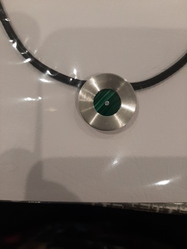 Collier leder malachit - collier,