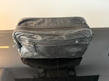 Kulturtasche Großer Kulturbeutel Waschtasche Kunst-Leder schwarz Vintage 30 cm
