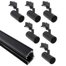 3-Phasen-Schienensystem Madara Mini Set Schwarz 3m + 6 x Strahler GU10