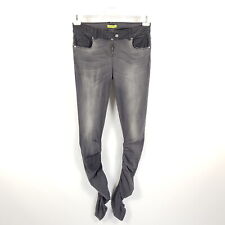 Versace Jeans Damen W29 Grau Slim Skinny Tapered Lagenlook Denim Hose Stretch