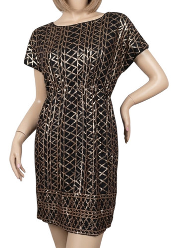 Etuikleid schwarz gold - h&m,