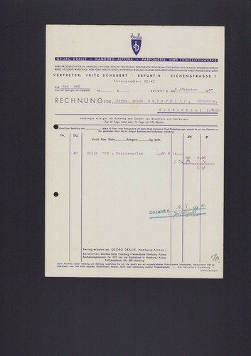 Erfurt rechnung 1940 - erfurt,,