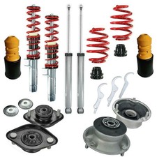 Gewindefahrwerk Domlager Koppelstangen Puffer RedLine Set paßt für BMW 3er E46