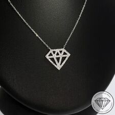 Wert 1120 € Diamant Collier (0,15 carat) 750 18 Karat Weiß Gold xxyy