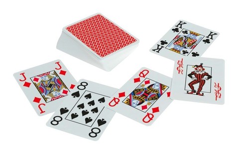 Pokerkarten rot 100 plastik - pokerkarten, 100%