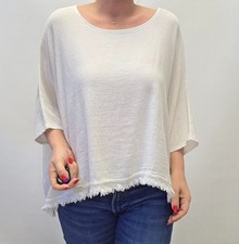 Damen Leinen-Baumwoll Bluse