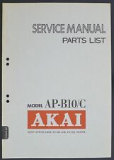 Original AKAI AP-B10/C Manual Turntable Service-Manual/Diagram/Parts List o172