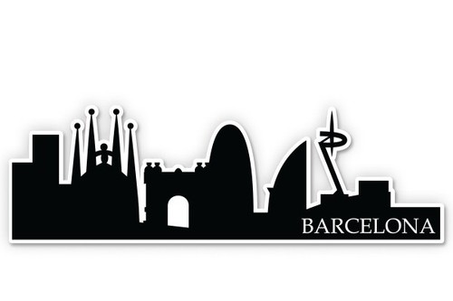 Barcelona stadt silhouette - barcelona,