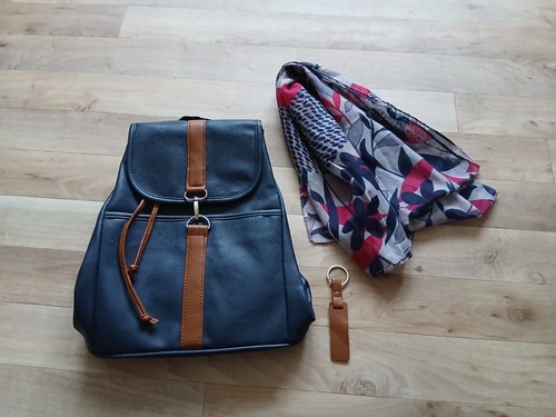 Rucksack dunkelblau braun - rucksack,