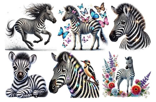 Bügelbild bügelmotiv zebra - bügelbild,