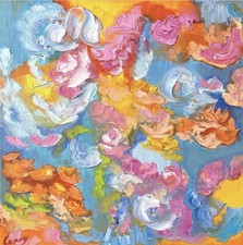 Ölbild Gemälde Blumen Landschaft Ölmalerei Moderne Kunst Unikat Abstrakt Bunt