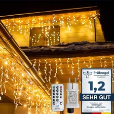 LED Eisregen Lichterkette Außen Lichtvorhang weihnachts Balkon Deko 10M/20M/25M