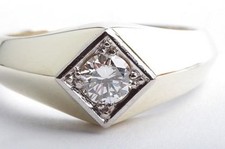 Herrenring Brillant Diamant Solitär 0,50ct Schmuckzertifikat Gr. 61 19,4mm #