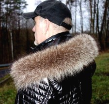 Waschbär Pelz Kapuze Kragen