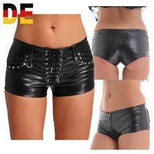 DE Damen Pu Leder Shorts