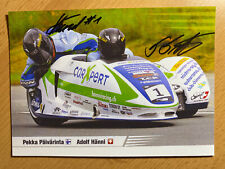 Pekka Päivärinta / Hänni Autogramm handsigniert Motorrad Gespann Rennfahrer WM
