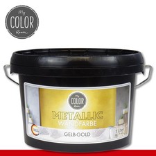 MyColorRoom 1 l Metallic Wandfarbe Gelb-Gold Innefarbe wisch- stoßfest