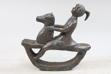 Moderne Bronze Skulptur Kind auf Schaukelpferd (GV361)