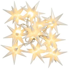 10 LED Lichterkette "Weihnachts-Sterne" weiß Trafo Timer Weihnachts-Deko Xmas
