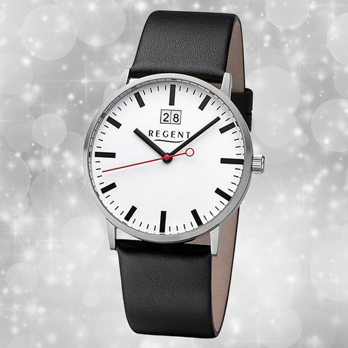 Armbanduhr leder schwarz - leder,