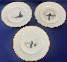 3 alte Porzellanteller 20,5 cm handbemalt Holland Motive Mühle Bote gut erh.