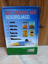 Blechschild CASTROL Oil EDGE Rekord Jagd Werkstatt Motoren 20x30 cm Retro