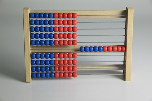 100 rechenrahmen blau rot - 100`er, blau-rot