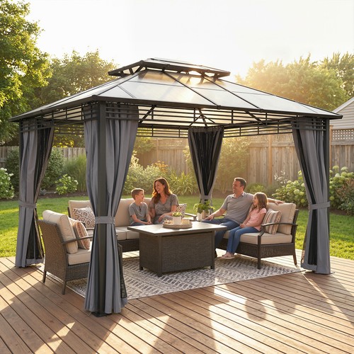 Outsunny gartenpavillon 6x3m - outsunny, 3,6x3m