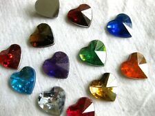 50 Strass-Acryl-Herzen DIY Schmuckherstellung Basteln Farbe wählbar 16mm  St51E