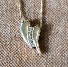 14K Gold DIAMANT Anhänger mit 14K Box Kette 