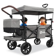 Bollerwagen Faltbar mit Dach Handwagen Kinder Transportwagen Strand XXL PU-Räder