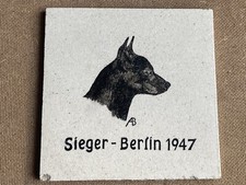 Auszeichnung Rassehunde Ausstellung 1947 - Fliese Sieger Berlin 1947 AB