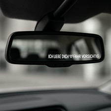Aufkleber Autospiegel ICH LIEBE DICH ❤️ FAHR VORSICHTIG Auto Größen Sticker 900