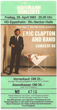 Eric Clapton  In Concert 1983 Heidelberg  Ticket / Konzertkarte / Eintrittskarte