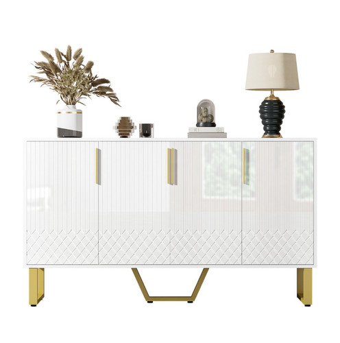 Weiß hochglanz sideboard - hochglanz,