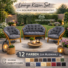 Rattan Polyrattan Kissen Set