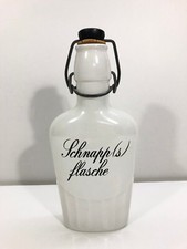 Schnaps Flasche Flachmann Glasflasche Dekorativ Sammeln Weiß
